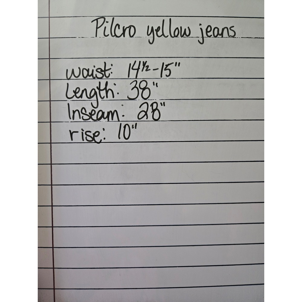 Pilcro Anthropologie Slim Boyfriend Jeans Yellow Denim Size 28 - Picture 6 of 9